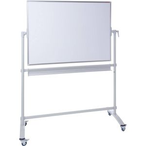 Dahle Mobiel whiteboard BASIC (b x h) 1800 mm x 1200 mm Wit Gelakt Draaibaar, Aan beide zijden te gebruiken, Incl. opbergbakje, Incl. wielen