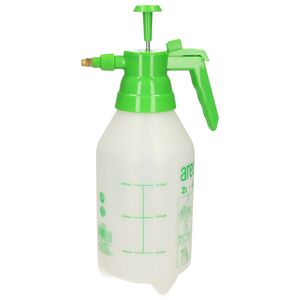 Plantenspuit met hoge druk sproeier - kunststof - 2 liter - wit/groen