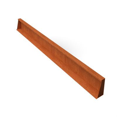 Fronta Keerwanden cortenstaal recht stuk L200 x B10 x H20 cm - Geroba