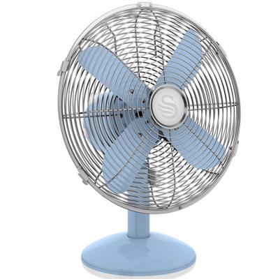 Swan - Retro 12 Inch Tafelventilator - Blauw - LAATSTE KANS