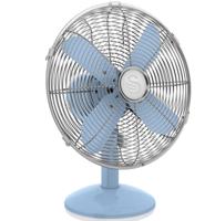 Swan - Retro 12 Inch Tafelventilator - Blauw - LAATSTE KANS