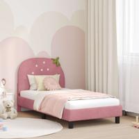 Bedframe voor kinderen met hoofdbord Roze 80 x 160 cm Fluweel