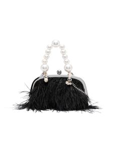 Monnalisa pochette à détails de plumes - Noir