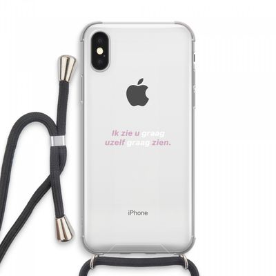 uzelf graag zien: iPhone XS Max Transparant Hoesje met koord