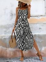 Bon&Bon Women's Tie-Dye Spaghetti Strap Slit Summer Cami Maxi Dress Multicolor / L