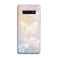 White butterfly: Samsung Galaxy S10 4G Transparant Hoesje