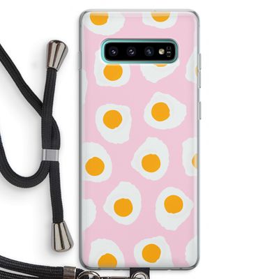 Dancing eggs: Samsung Galaxy S10 Plus Transparant Hoesje met koord
