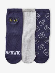 Set van 3 paar Harry Potter® sokken gechineerd grijs/blauw