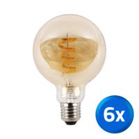 Zigbee E27 spiraal filament lamp Dual White G95 amberkleurig - voordeelset van 6