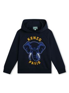 Kenzo Kids hoodie en coton à logo brodé - Bleu