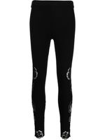 Ermanno Scervino legging stretch à fleurs en dentelle - Noir - thumbnail