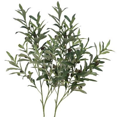 Kunstplant Olijf takken - 2x - 101 cm - groen - olijfboom - siertakken stelen - decoratie