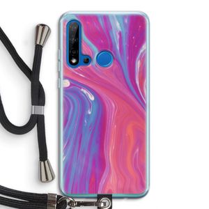Paarse stroom: Huawei P20 Lite (2019) Transparant Hoesje met koord