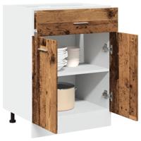 Onderkast met lade 60x46x81,5 cm bewerkt hout oud houtkleurig