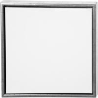 Creativ Company Canvas met lijst, afm 40x40 cm, 360 gr, antiek zilver, wit, 1 stuk