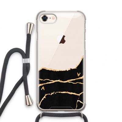 Gouden marmer: iPhone 7 Transparant Hoesje met koord
