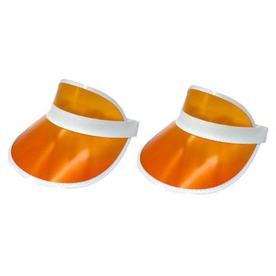 2x stuks oranje supporters zonneklep voor volwassenen