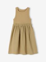 Meisjesjurk zonder mouwen kaki