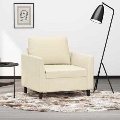 Fauteuil 60 cm kunstleer crmekleurig