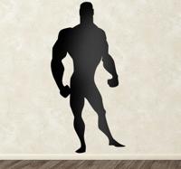 Sticker silhouette sterke man - thumbnail