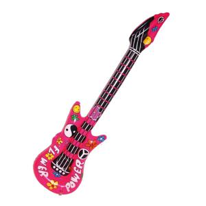 Opblaasbare muziekinstrumenten gitaar - flower power hippie stijl - 105 cm