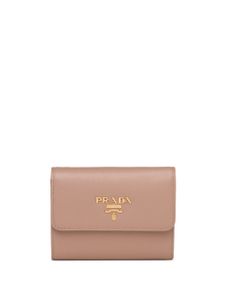 Prada portefeuille pliant à logo - Rose