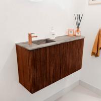 Toiletmeubel Mondiaz Joya Dlux | 81.6 cm | Meubelkleur Ruby | Faye wastafel Oza Wasbak Links | 1 kraangat