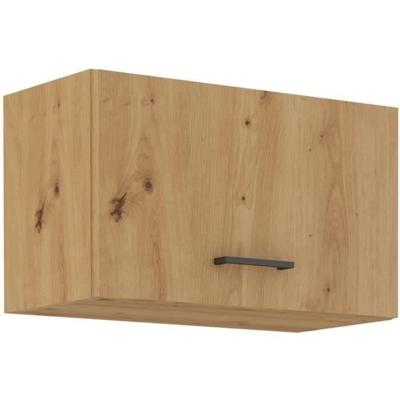 Hoge afzuigkapkast - MODENA - 60 cm - Artisan eiken en mat zwart - CUISINIER