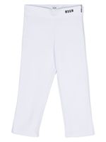 MSGM Kids pantalon droit à logo brodé - Blanc - thumbnail