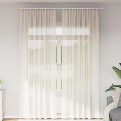 Gordijnen voile met Tab Top 2 st crmekleurig