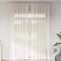 Gordijnen voile met Tab Top 2 st crmekleurig
