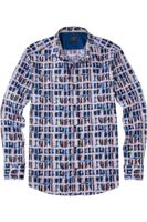 OLYMP Casual Regular Fit Overhemd blauw/bruin, Motief