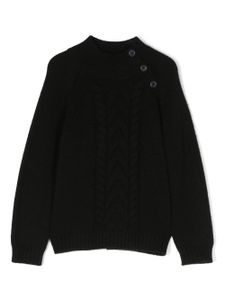 Bonpoint pull en cachemire à col montant boutonné - Noir