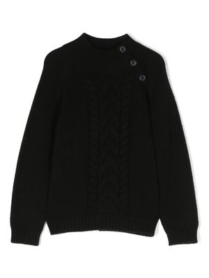 Bonpoint pull en cachemire à col montant boutonné - Noir