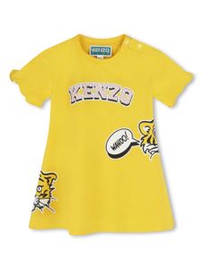 Kenzo Kids robe en coton à logo imprimé - Jaune