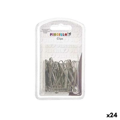 Clip Pincello Zilverkleurig Metaal Groot (24 Stuks)