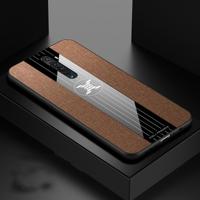 Voor OPPO RENO 2 XINLI stiksels doek Textue schokbestendig TPU beschermhoes (bruin)