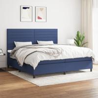 Boxspring met matras stof blauw 200x200 cm