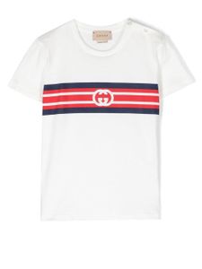 Gucci Kids t-shirt à rayures - Blanc