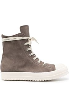 Rick Owens baskets montantes en daim - Gris