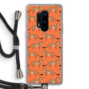 Cheetah: OnePlus 8 Pro Transparant Hoesje met koord