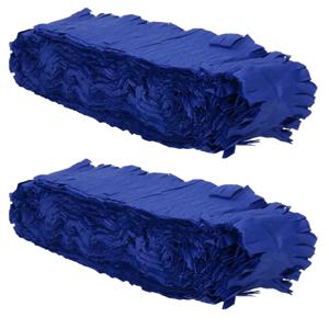 Folat Feest/verjaardag versiering - 2x - crepe slingers - blauw - 24 mtr - papier - feestartikelen
