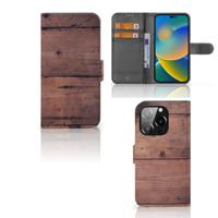 iPhone 14 Pro | Book Style Case | Old Wood