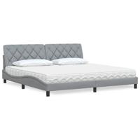 Bed met matras stof lichtgrijs 200x200 cm