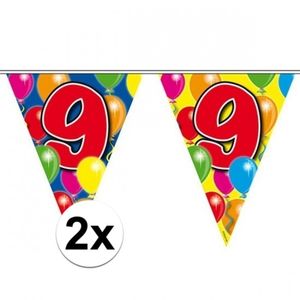 2x Leeftijd vlaggenlijnen 9 jaar 10 meter