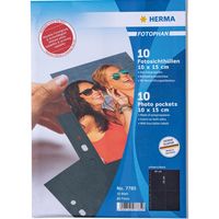 Herma Zichtmappen, zwart, 10x15 cm staand, 10 st. Herma Zichtmappen, zwart, 10x15 cm staand, 10 st.