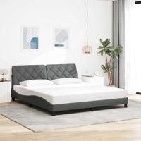 Bedframe zonder matras stof donkergrijs 180x200 cm