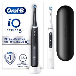 Oral-B elektrische tandenborstel iO 5 duo verpakking zwart + wit