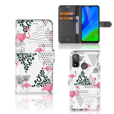 Huawei P Smart 2020 | Telefoonhoesje | Met pasjeshouder | Flamingo Triangle