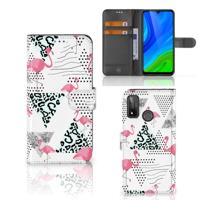 Huawei P Smart 2020 | Telefoonhoesje | Met pasjeshouder | Flamingo Triangle